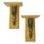 Pair Vintage French Neoclassical Style Bronze Hardware Faux Marble Wood Wall Brackets Shelves For Sale