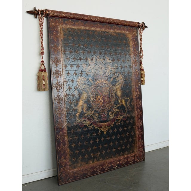 Gothic Vintage Castilian Imports Heraldic Fleur-De-Lis Wall Panel For Sale - Image 3 of 17