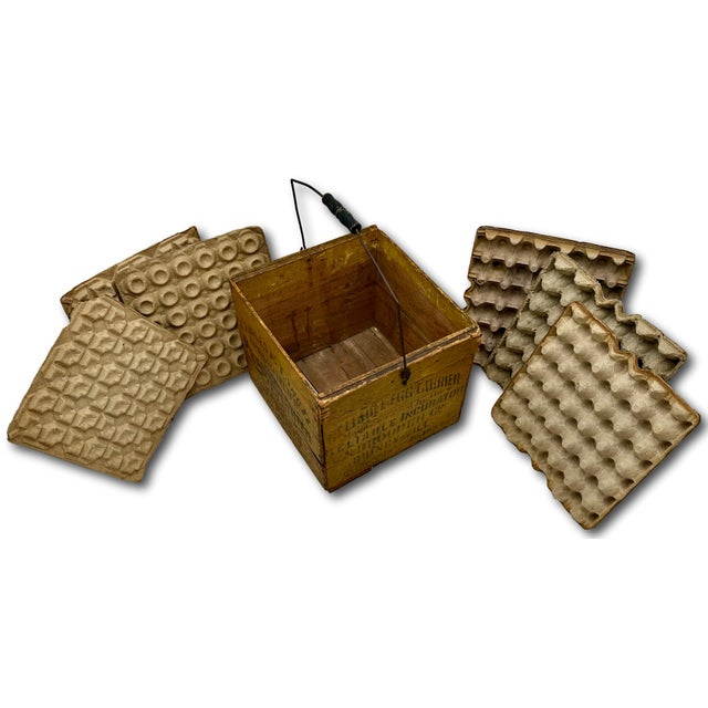Wonderfully Rustic & Unusual Antique Patent 1897 Americana Wood Egg Carrier Crate With Maker & Clothier Advertising For Sale - Image 15 of 18