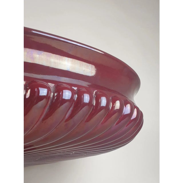 Large Red Earthenware Center Bowl For Sale - Image 11 of 15