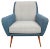 Armchair in Pigeon Blue-Light Gray, 1950s For Sale