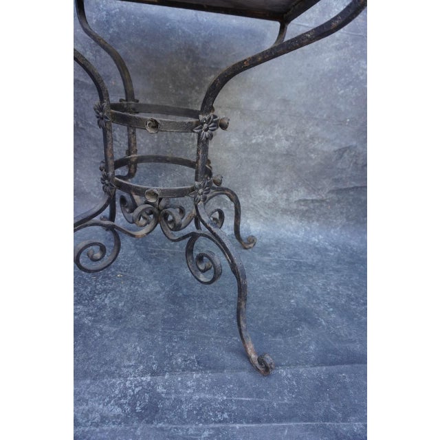 Spanish Revival 1930s Spanish Revival Meets Egyptian Revival Tile-Top Table For Sale - Image 3 of 7