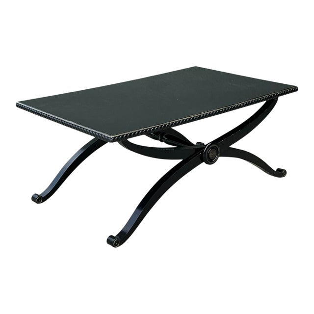 Vintage Lacquered X Base Coffee Table For Sale