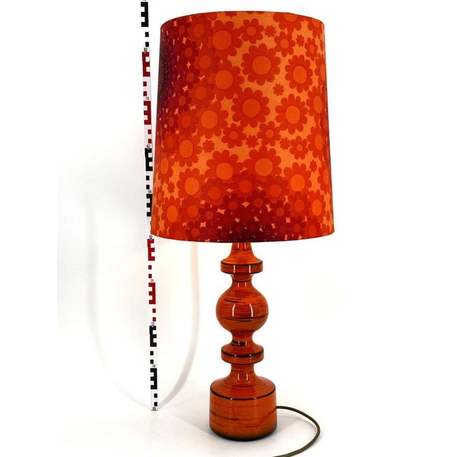 Table Lamp with Floral Pattern on Ceramic Base, 1960s-1970s For Sale - Image 11 of 12