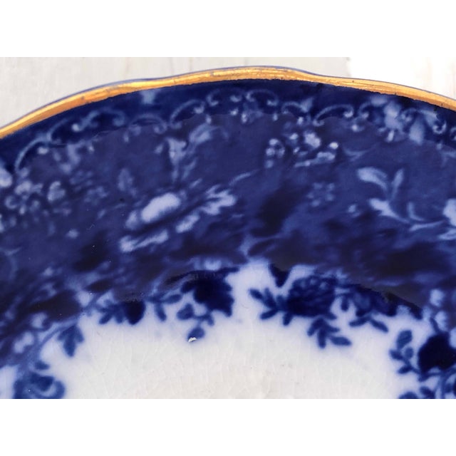Antique Ridgway Dundee Flow Blue Saucer For Sale In Dallas - Image 6 of 11