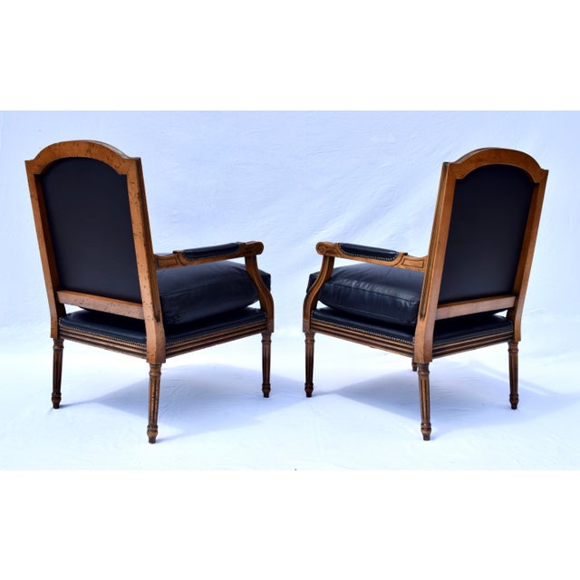 Louis Xvi Style Leather Fauteuil Chairs For Sale In Philadelphia - Image 6 of 12