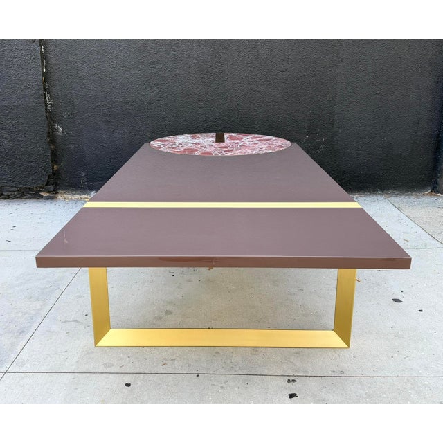 Brass Baxter “Selene” Dining Table by Hagit Pincovici, Brass & Marble, Italian Modern For Sale - Image 8 of 18