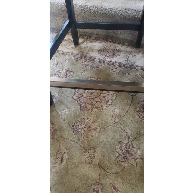 Hekman Striped Fabric Upholstered Counter Stools - Pair For Sale - Image 10 of 12