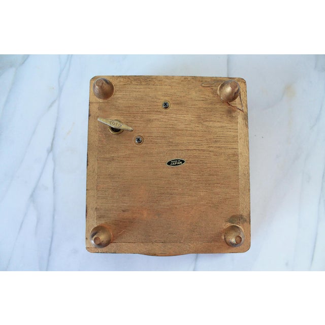 Vintage Footed Wooden Musical Jewelry Box For Sale - Image 9 of 11