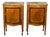 Pair of Italian 1840s Walnut Tables with Variegated Marble Top and Single Door For Sale