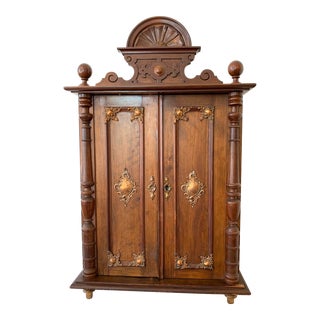Antique Wall Cabinet Early 1900s Wood For Sale