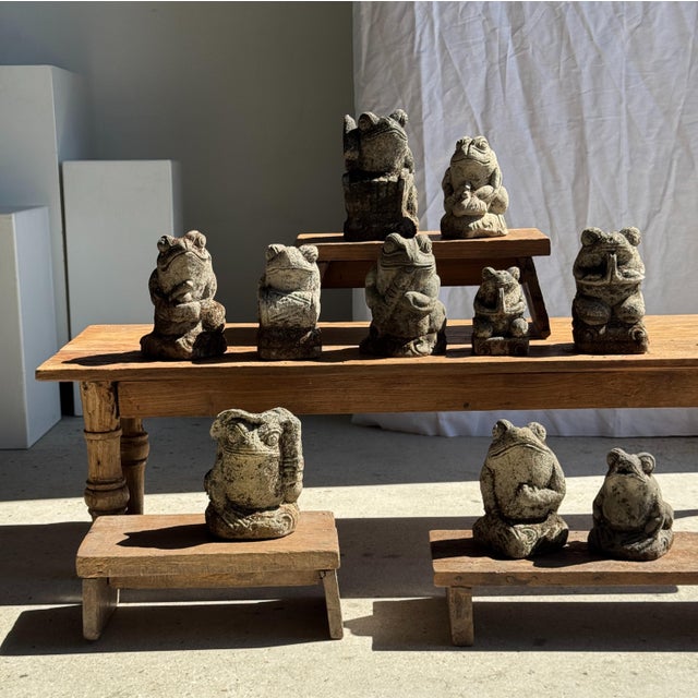 Gray Small Balinese Limestone Frog Sculpture, 2000s For Sale - Image 8 of 18