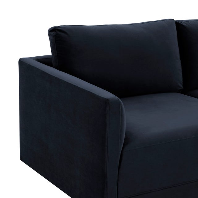 2020s Willow Navy Modular Performance Velvet Sofa For Sale - Image 5 of 7