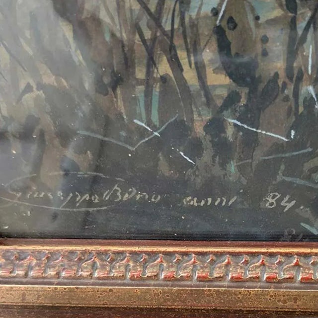 Countryside Painting with Figures by Giuseppe Bongiovanni For Sale - Image 3 of 4