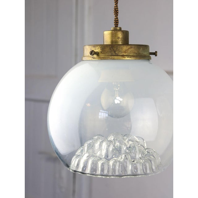 Mid-Century Murano Glass and Brass Pendant Lamp For Sale - Image 14 of 16
