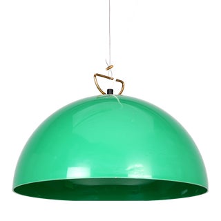 Acrylic Glass and Brass Pendant Light, 1970s For Sale