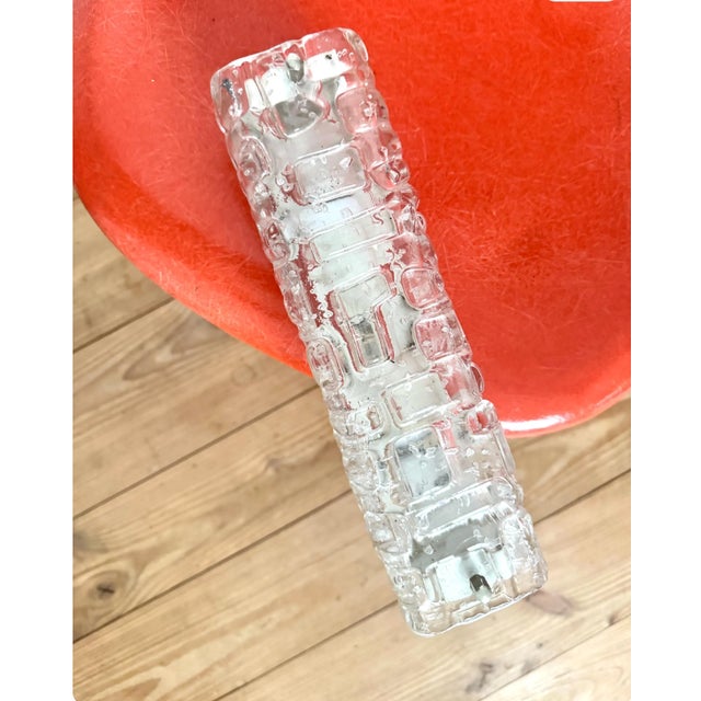 Sculpturous, like a large ice cube: "Slovenia" crystal wall lamp/sconce by Gert Nyström for FAGERHULT 1970s, vintage...