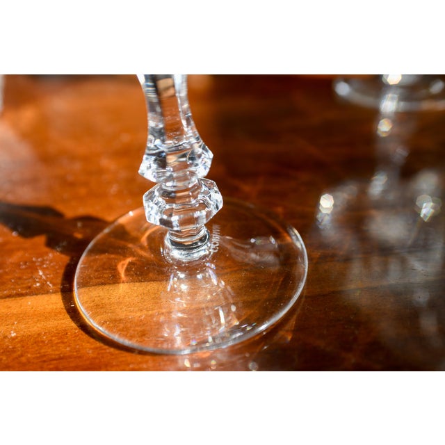 Glass 1980s Crystal Gorham De Medici Champagne Tall Sherbet Coupe Glasses- Set of 2 For Sale - Image 7 of 11