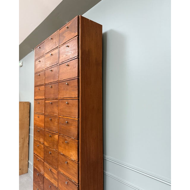 Large Oak Notarys Cabinet with Drop-Leaf Doors, 1950s For Sale - Image 4 of 10