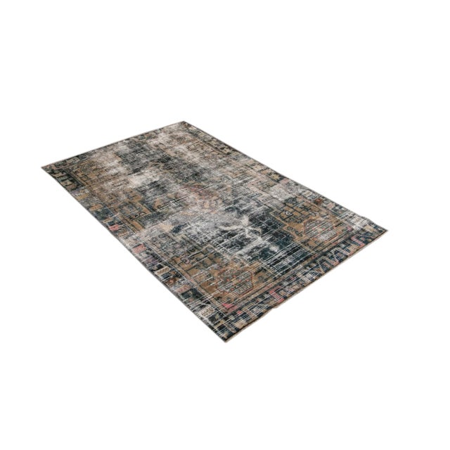 Blue Vintage Boho Chic Handmade Wool Rug For Sale - Image 10 of 13