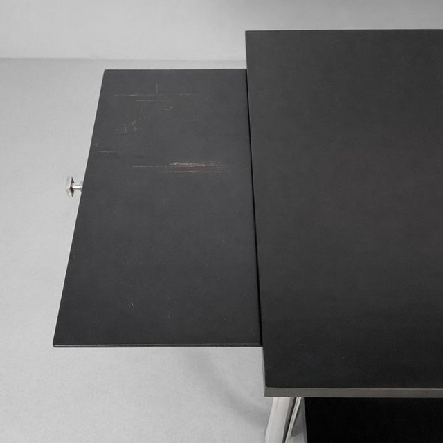 Italian Art Deco Cart in Black Wood, Glass and Steel, 1930s For Sale - Image 12 of 18