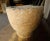 Pair of antique early 20th century hand carved French limestone garden urns.