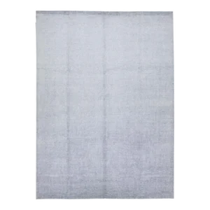 2020s Stripe Modern Apadana's Groove Handmade Bamboo/Silk Rug in Gray Tones