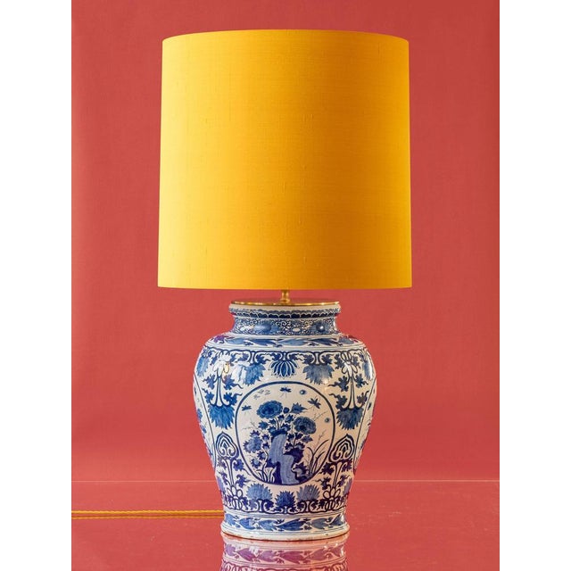 Large Blue and White Table Lamp from Delftware For Sale - Image 13 of 13