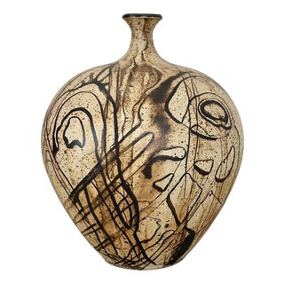 Abstract Ceramic Studio Pottery Vase attributed to Gerhard Liebenthron, Germany, 1980s For Sale