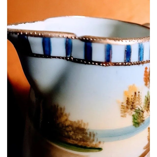 Vintage Handpainted Creamer & Sugar Set Japan For Sale - Image 10 of 14