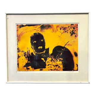 Vintage Serigraph Print of Mannequin Head in Artist's Studio by Molly Schiff For Sale