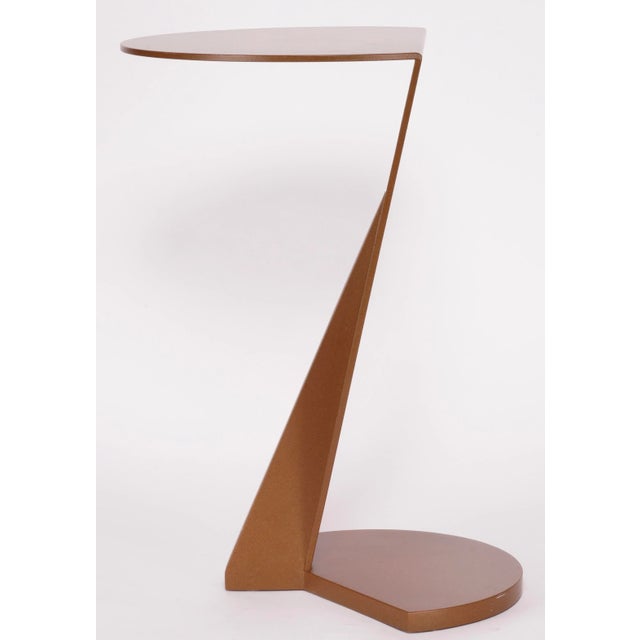 Brown Modern Steel Side Table by Leavitt Weaver For Sale - Image 8 of 10