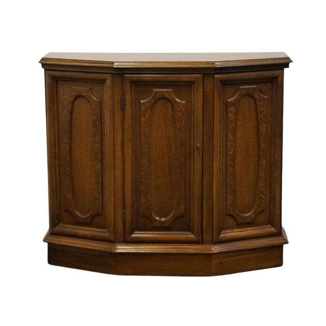 Italian Davis Cabinet Co. Solid Walnut Italian Provincial 34" Accent Console Cabinet 7-283-24 For Sale - Image 3 of 13