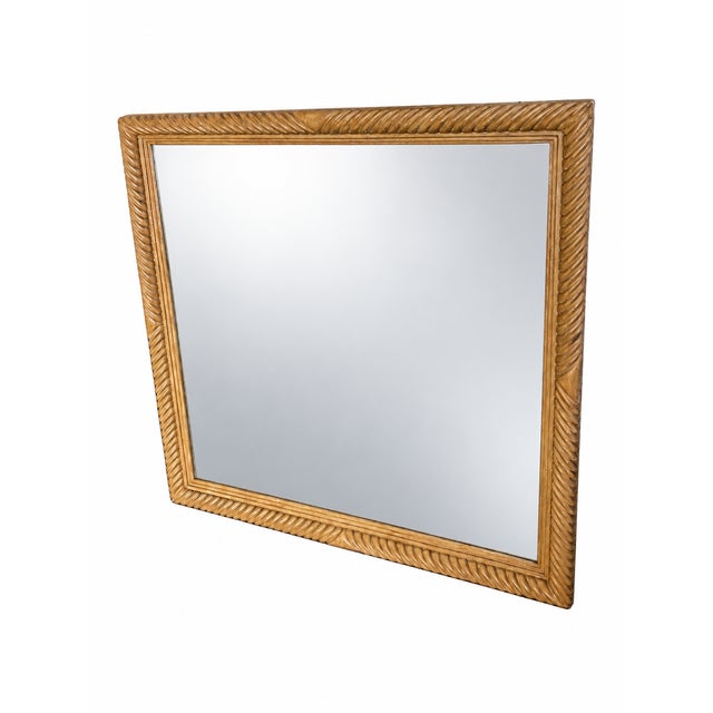Hollywood Regency Early 21st Century Harrah’s Las Vegas Gold-Tone Rope-Twist Framed Wall Mirror — Preowned For Sale - Image 3 of 6