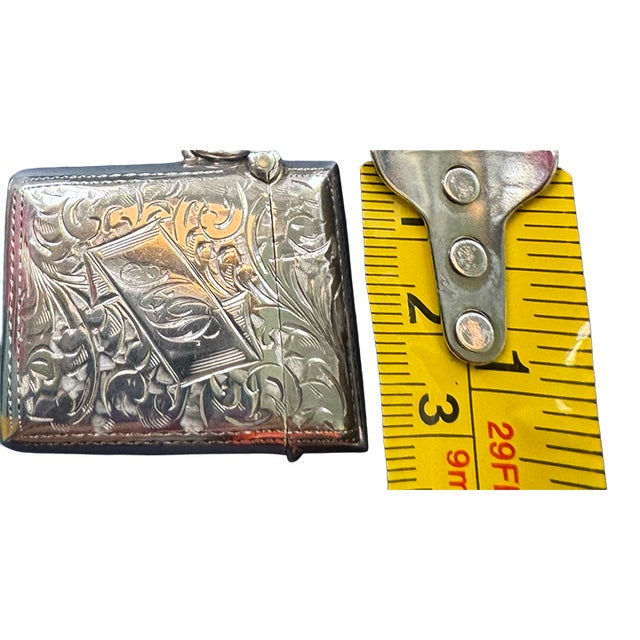 Antique English Sterling Silver Vesta Match Safe by Joseph Gloster Ltd, Birmingham 1927 For Sale - Image 10 of 12