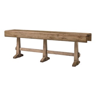 Rustic Faded Oak Hunt Table For Sale