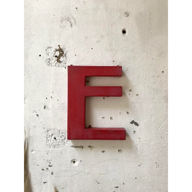Vintage Industrial Metal Letter E For Sale - Image 6 of 6