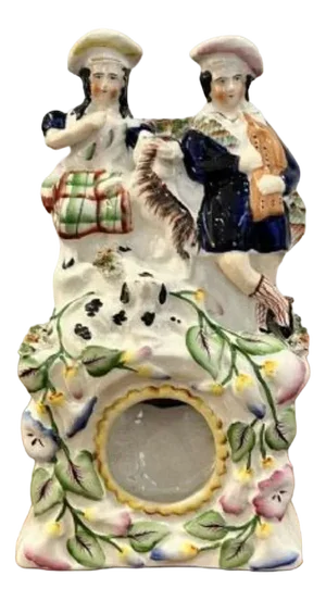 Victorian Staffordshire Watch Holder, 1880s