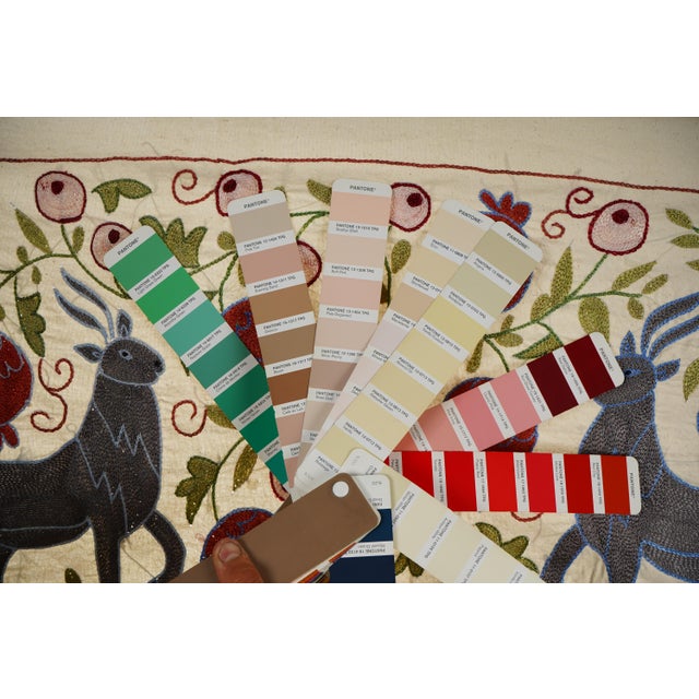 Uzbek Suzani Animal Cotton Tablecloth For Sale - Image 10 of 10