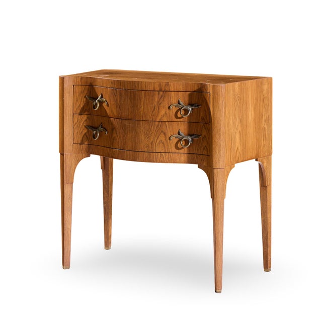 Mid-Century Modern Edward Wormley for Dunbar Mid Century Rosewood and Brass Commode Console Chest of Drawers For Sale - Image 3 of 9
