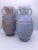 Glass Pair of Mid-Century Murano Blue Scavo Glass Amphora Vases. For Sale - Image 7 of 13