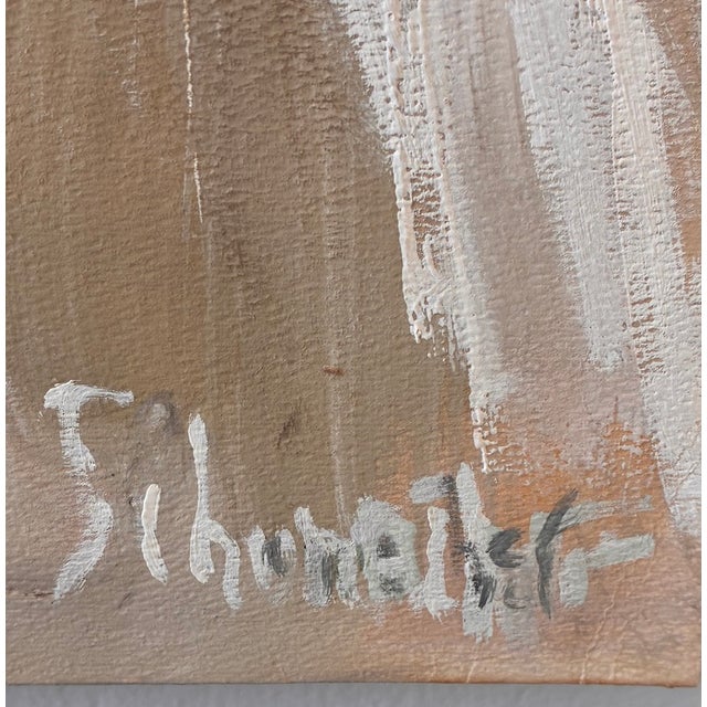 Late 20th Century Vintage Mid to Late 20th Century Original Abstract Painting by Illegible Signature For Sale - Image 5 of 12