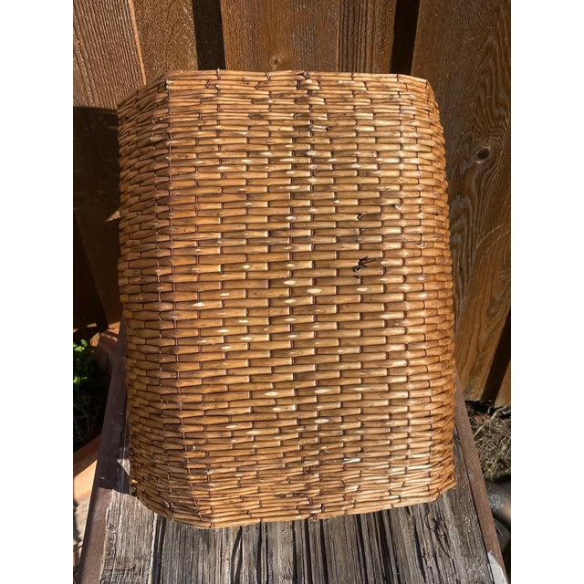 Boho Chic Wicker Basket Magazine Holder For Sale - Image 3 of 7