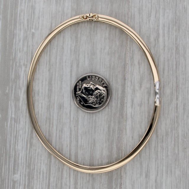 Gold Audry Rose 2-Toned Buckle Bangle Bracelet 14k Yellow White Gold 7.5" For Sale - Image 8 of 8
