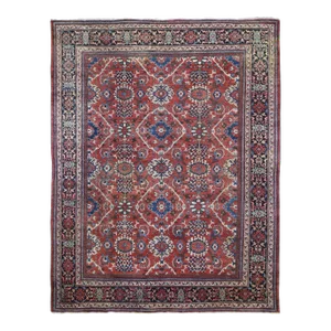 1910s Terracotta Antique Persian Rug