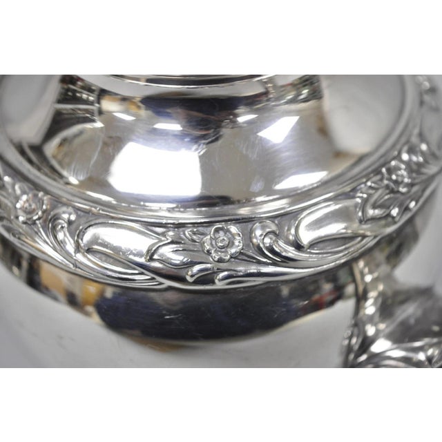 Rogers Bros. Vintage Rogers & Bro "Exquisite" 4602 Victorian Silver Plated Coffee Pot Teapot For Sale - Image 4 of 14