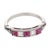 Contemporary Vintage Ruby Diamond Platinum Five Stone Ring, Size 6.25 For Sale - Image 3 of 6