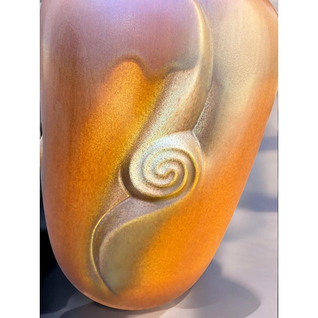 Large Vintage Bay Model 720-45 Floor Vase in Brown Ceramic with Relief Pattern, West Germany, 1960s This impressive large...