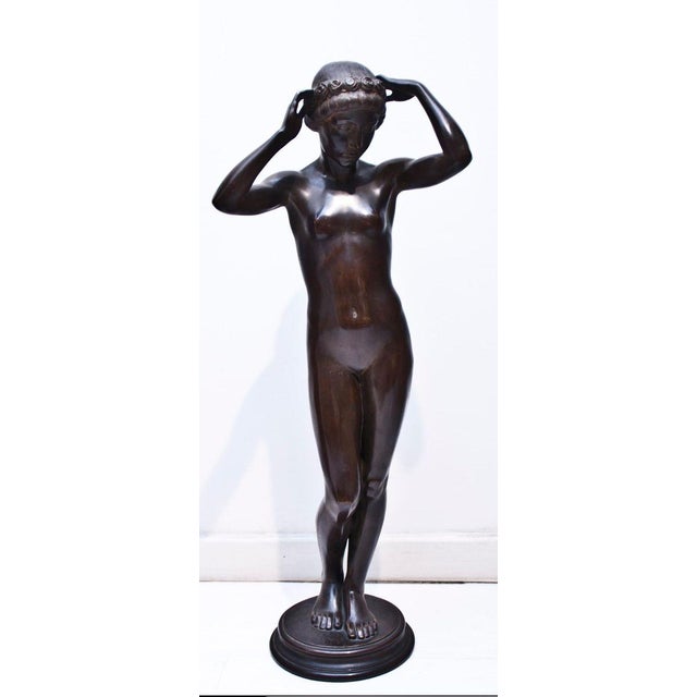 Bronze Sculpture “Nude of Young Woman” by K. Gabriel, 1913 For Sale - Image 3 of 6
