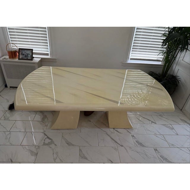 Karl Springer 1980s Lacquer Karl Springer Style Dining Table For Sale - Image 4 of 5